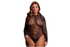 Le Désir – Leopardmønstret body med åpent skritt - Queen Size