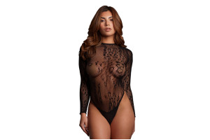Le Désir – Leopardmønstret body med åpent skritt - One size
