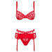 Obsessive - Heartina - Rødt Undertøysett med Blonder Obsessive - Heartina - Rødt Undertøysett med Blonder