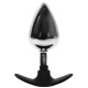 BQS - Metall Buttplug med Avlang Silikonstopper - Large