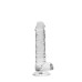 Realrock – Crystal Clear – Realistisk Dildo med Pung – Transparent - 17 cm