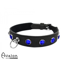 Avalon - DEVOTION - Collar med Kongeblå runde Stener og O-ring