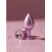 BQS - Rosa buttplug med rosa krystall - Small BQS - Rosa buttplug med rosa krystall - Small