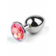 BQS - Buttplugg i metall med tofarget krystall - Oransje/Rosa BQS - Buttplugg i metall med tofarget krystall - Oransje/Rosa