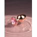 BQS - Buttplugg i rosegull metall med rosa krystall - Small