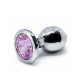 BQS - Buttplug i metall med Krystall - Lilla - Medium BQS - Buttplug i metall med Krystall - Lilla - Medium