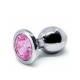 BQS - Buttplug i metall med Krystall - Lys Rosa - Medium BQS - Buttplug i metall med Krystall - Lys Rosa - Medium