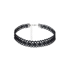 Gnist - Choker med blondedetaljer - 03 - Sort