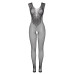 Gnist Undertøy - Netting Catsuit med Blomstermønster – Sort
