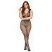 Gnist Undertøy - Netting Catsuit med Blomstermønster – Sort