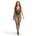 Gnist Undertøy - Netting Catsuit med Blomstermønster – Sort