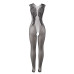 Gnist Undertøy - Netting Catsuit med Blomstermønster – Sort