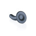 OUCH! - Smooth Silicone - Enkel dildo med sugekopp - Gun Metall