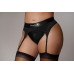 Ouch! Vibrating Strap-on Thong med Strømpebånd - XL/XXL