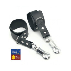 Red Leather - Lær Suspension Cuffs med Antipanikklås