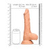 RealRock - Dildo med pung - 10" / 27 cm - Lys hudfarge