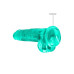 Realrock – Crystal Clear – Dildo med pung og sugekopp – Grønn - 21 cm