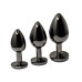 BQS - Sort Buttplug med Krystall - Medium 