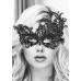 Ouch! Black & White - Royal maskerademaske med Blonder - Sort Ouch! Black & White - Royal maskerademaske med Blonder - Sort
