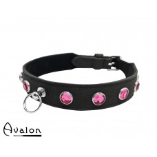 Avalon - DEVOTION - Collar med Rosa runde Stener og O-ring